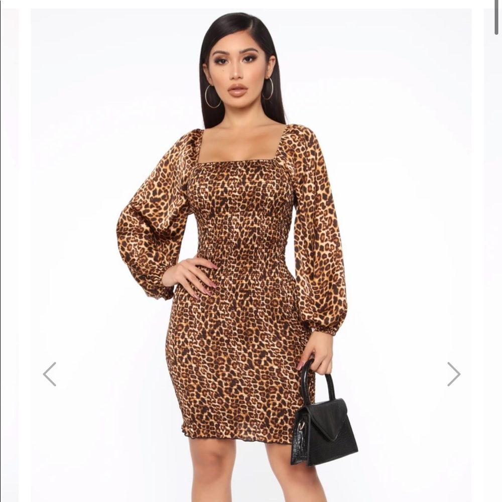 Fashion Nova Curve Leopard dress ---NEVER WORN